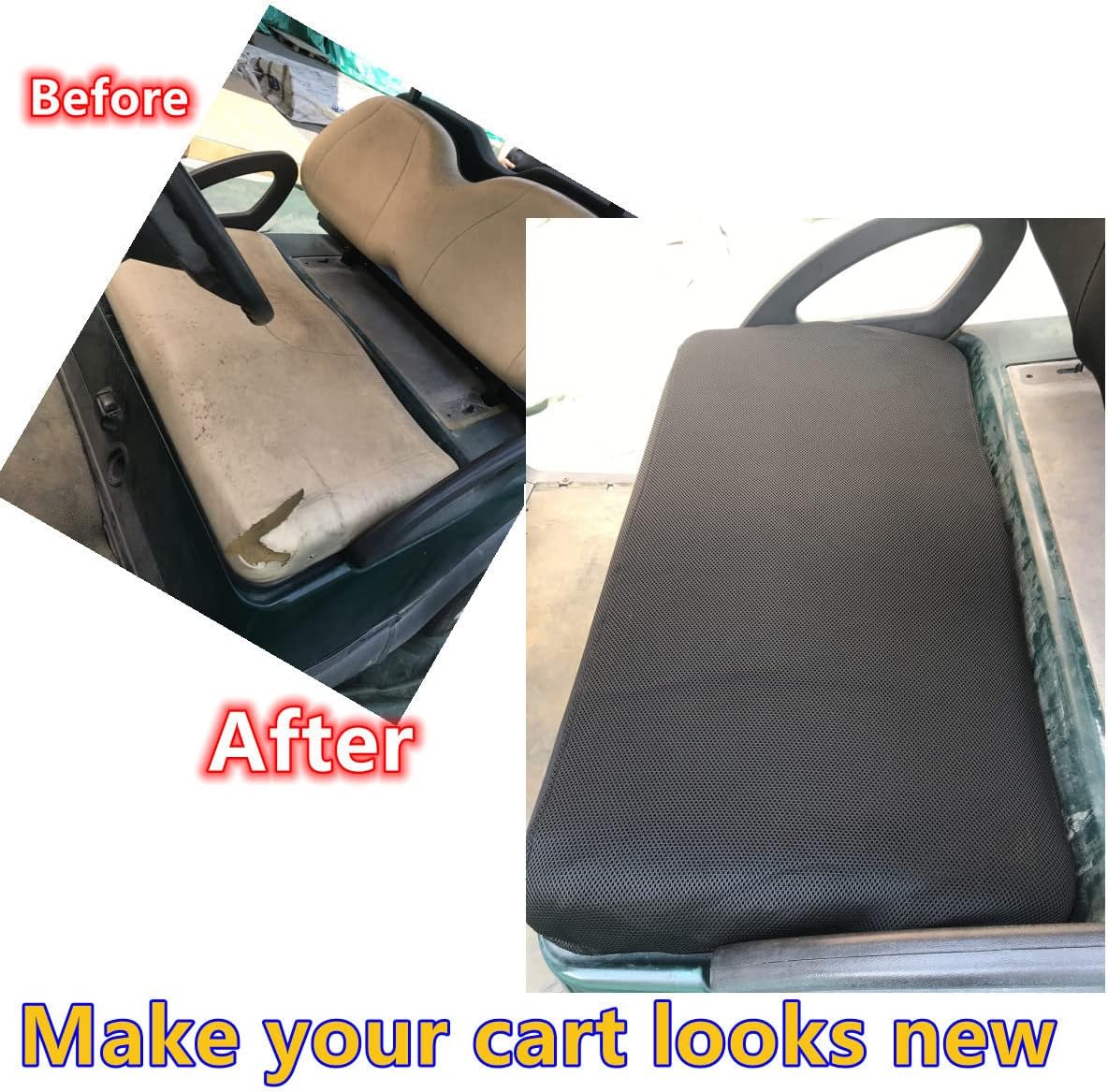 Dr.Acces Funda de asiento de carrito de golf  Funda de asiento de malla de poliéster  Funda de asiento de banco transpirable para EZGO TXT RXV y