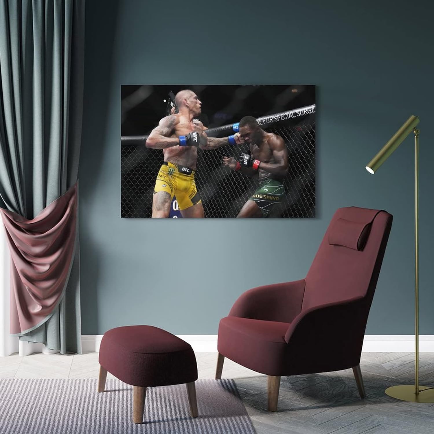 GSANEI Alex Pereira – Póster de batalla para regalo, pintura en lienzo, arte de pared, decoración moderna, 20 x 30 pulgadas (19.7 x 29.5 in)