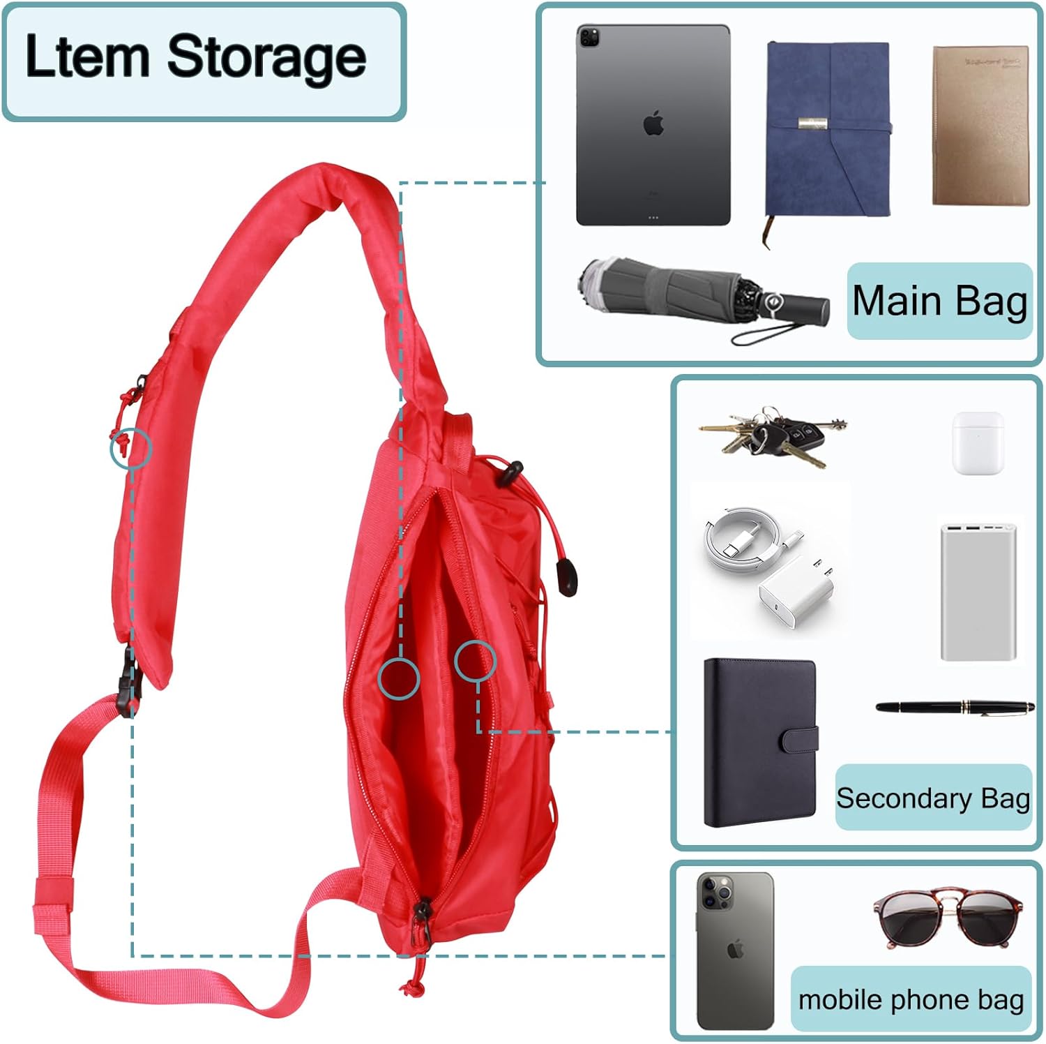 Bolso bandolera bandolera para mujeres y hombres, bolsa impermeable para viajes, senderismo, ciclismo, camping