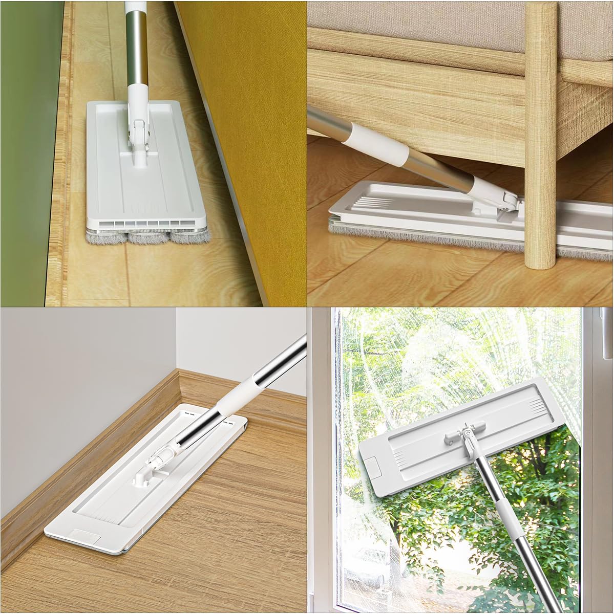Trapeador de piso, mopas de microfibra de 16.5 in, mopas para limpieza de pisos, herramientas de limpieza, trapeador para polvo, fregona húmeda,