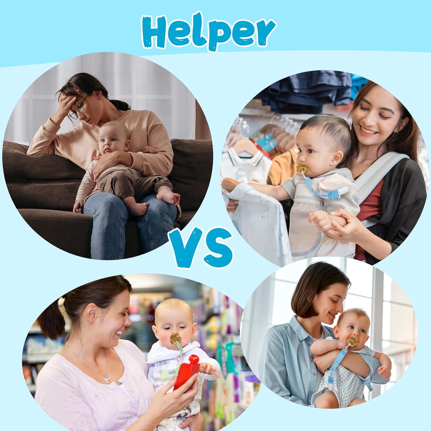 Babygoal – Prendedores para chupón, paquete de 6 soportes para chupón para niños y niñas, se adapta a la mayoría de los estilos de chupones,