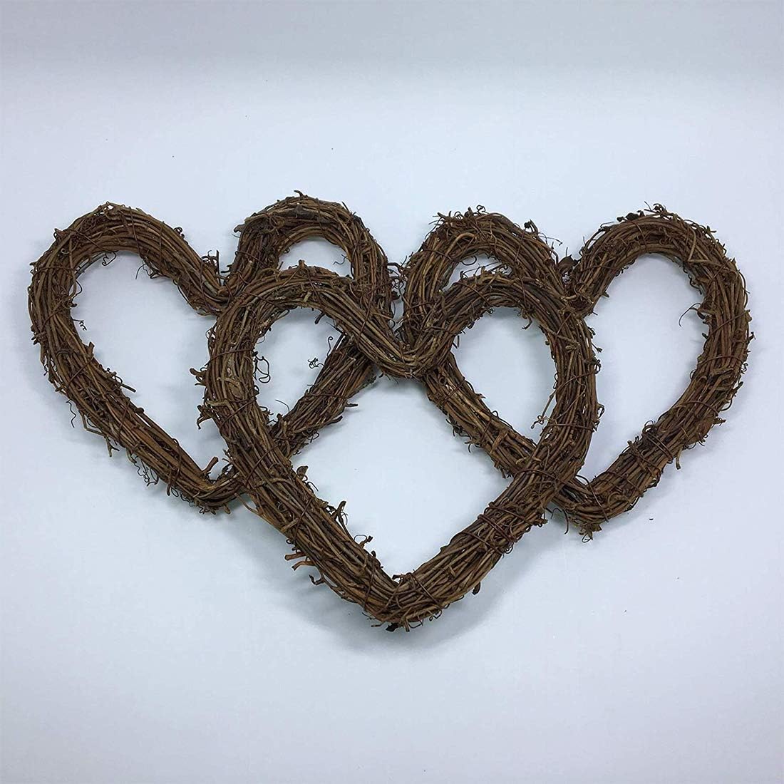 Corona de vid natural en forma de corazón, corona rústica para manualidades, corona de Navidad, guirnalda de puerta, guirnalda de boda, fiesta,