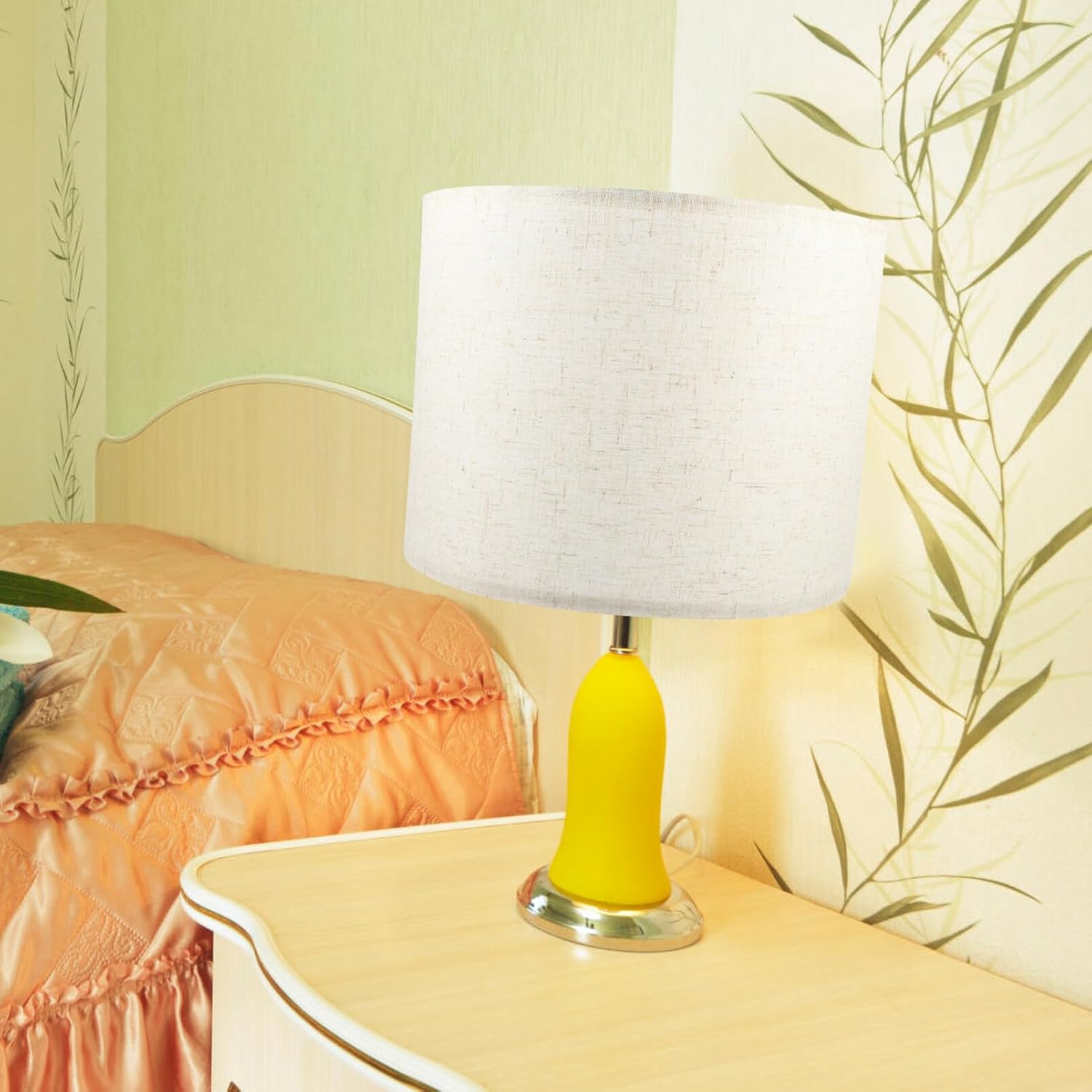 Didiseaon Pantalla de lino para lámpara de tambor mediano, pantalla colgante, pantalla de pared, pantalla desmontable, reemplazo para lámpara de pie