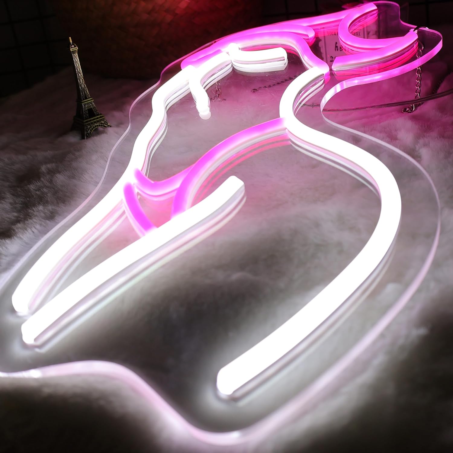 JAUEMT Señal de neón con texto en inglés “Lady Back”, regulable, con luces LED, color rosa neón, para dormitorio, hombre, cueva, bar, tienda, hogar,