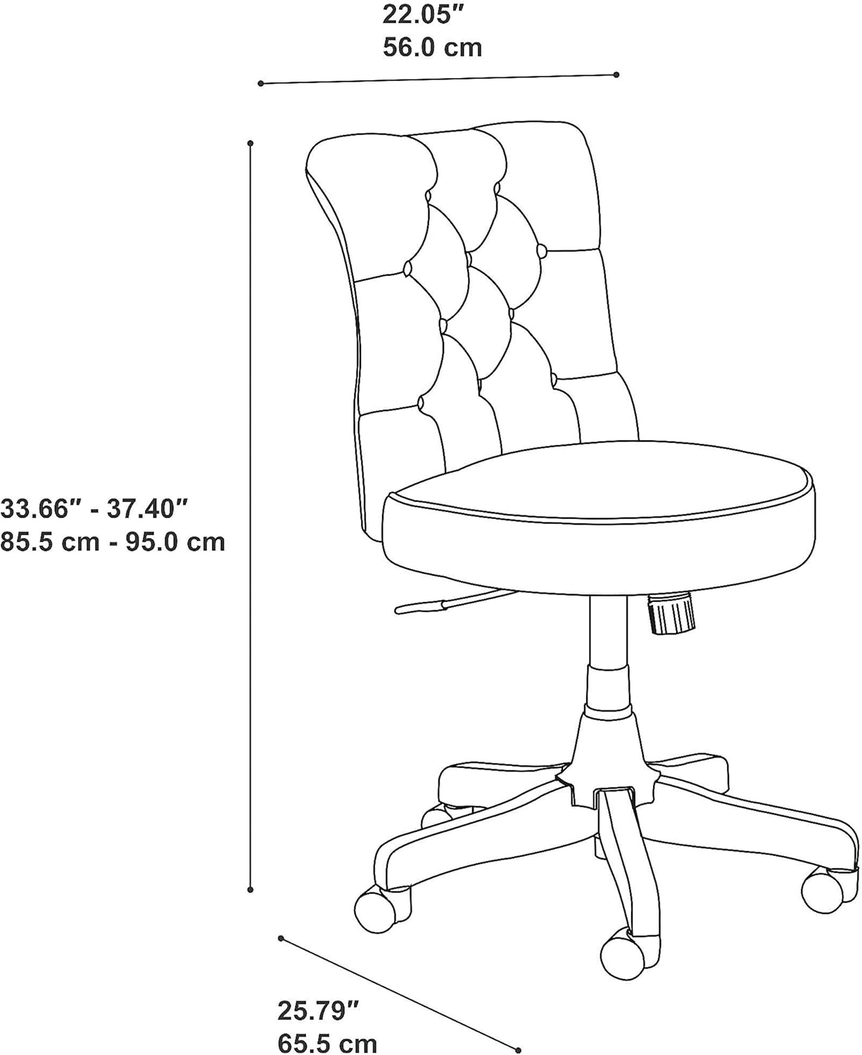 Bush Furniture Key West – Silla de oficina con respaldo medio, tela gris claro