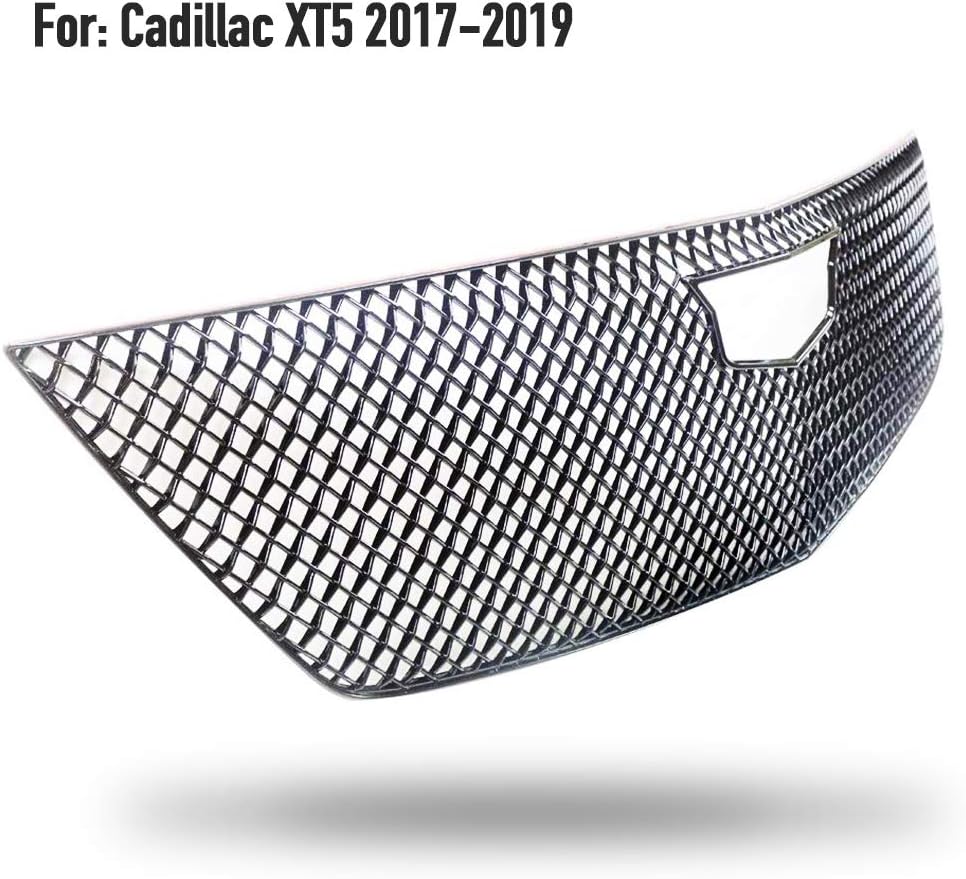 YOUNGERCAR Cubierta de rejilla para Cadillac XT5 2017-2022 Accesorios ABS pintado negro brillante malla frontal protector de parrilla