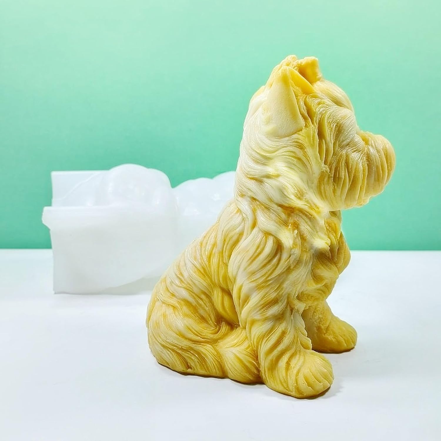 Molde epoxi hecho a mano para decoración de perro, molde de vela para decoración de bricolaje, fabricación de jabón, 3D, estéreo, para perros