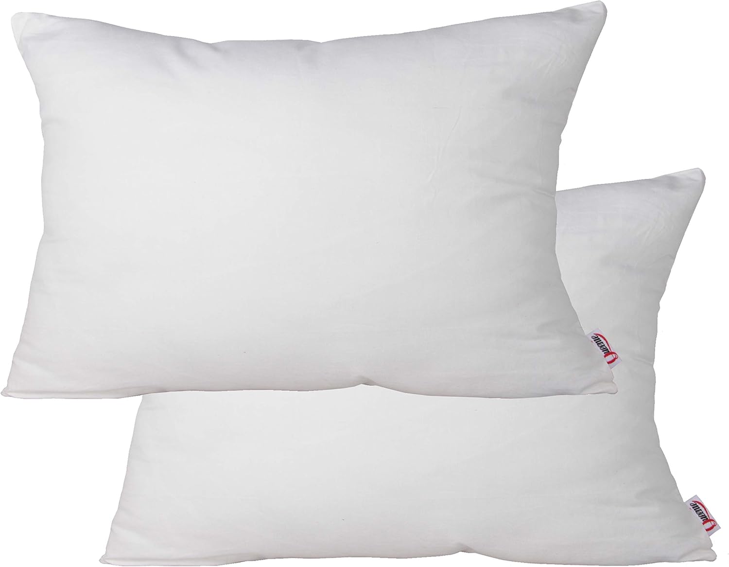 Queenie – 2 fundas de almohada decorativas de algodón de color sólido para sofá, manta de almohada, disponible en 14 colores y 5 tamaños, Blancuzco