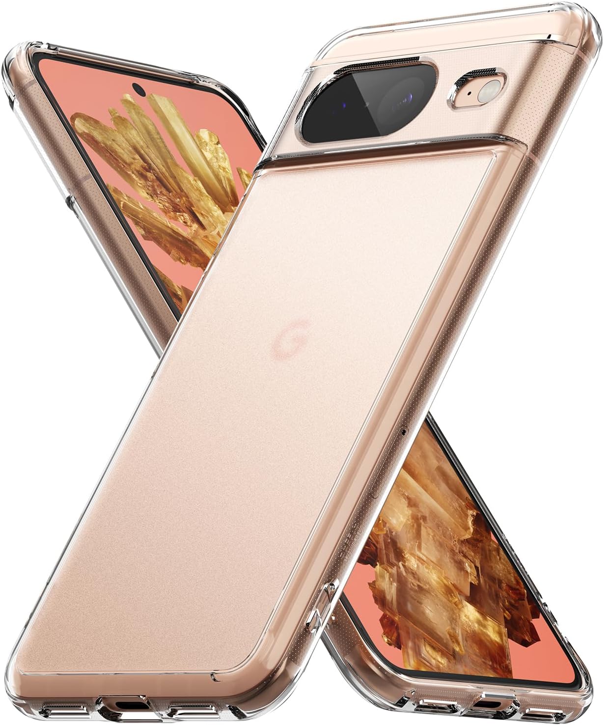 Ringke Fusion evita manchas grasas Compatible con Google Pixel 8, tecnología antihuellas fáciles de sostener, se siente aterciopelada suave funda