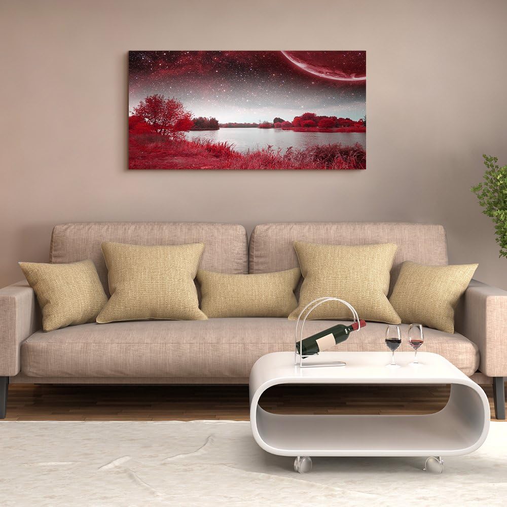 Arte de pared para sala de estar póster con impresión decorativa pintura de paisaje de playa, sol, hierba y océano decoración de habitación, cuarto