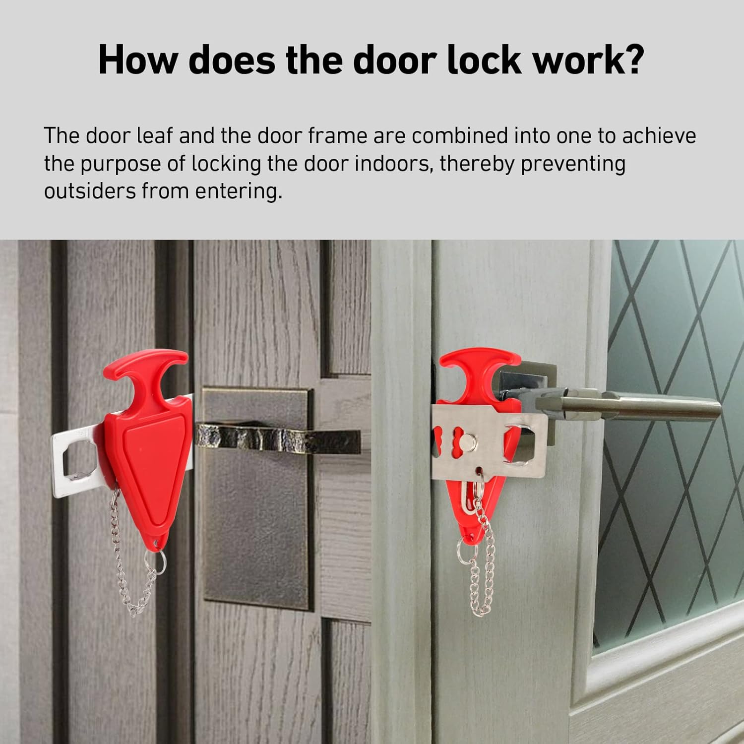 Cerradura de puerta portátil Cerradura de viaje con bolsa de almacenamiento evita el acceso no autorizado Seguridad antirrobo y privacidad Air BNB