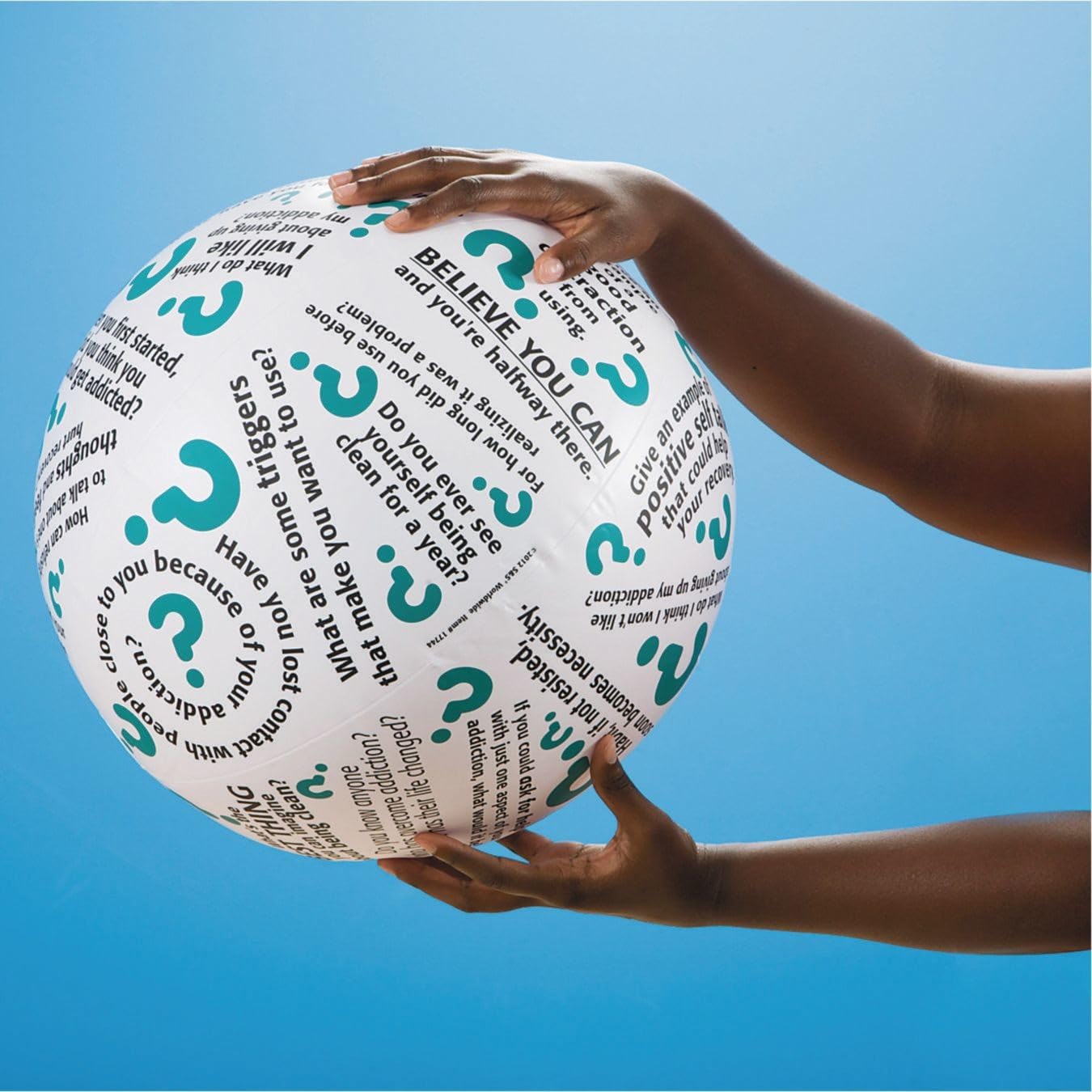 S&S Worldwide Bola de adicción Toss ‘n Talk-About – Pelota inflable estilo pelota de playa se infla en una esfera de 16 pulgadas. Gran iniciador de
