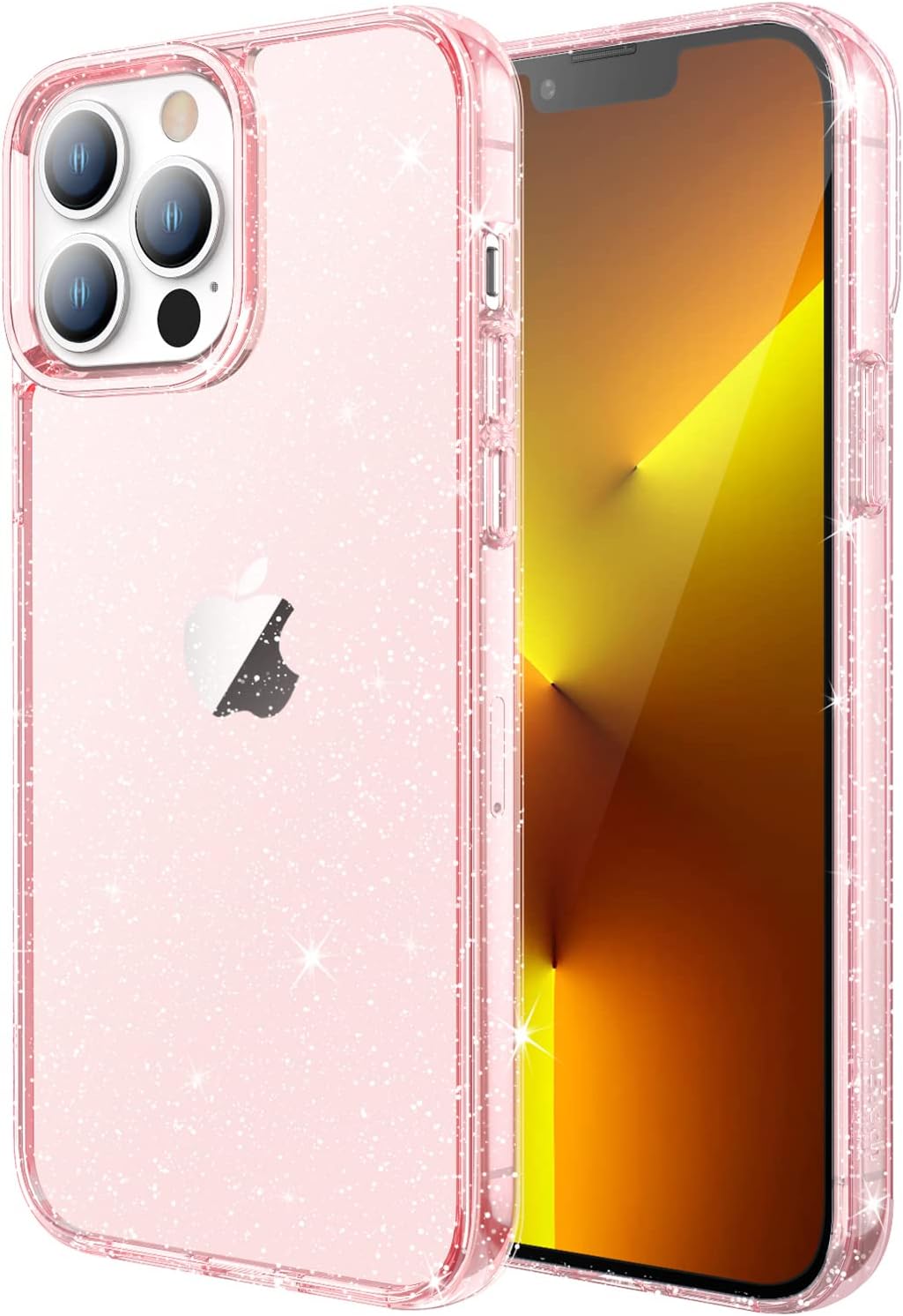 JETech Funda con purpurina para iPhone 13 Pro de 6.1 pulgadas, a prueba de golpes, bonita y brillante para mujeres y niñas (rosa)