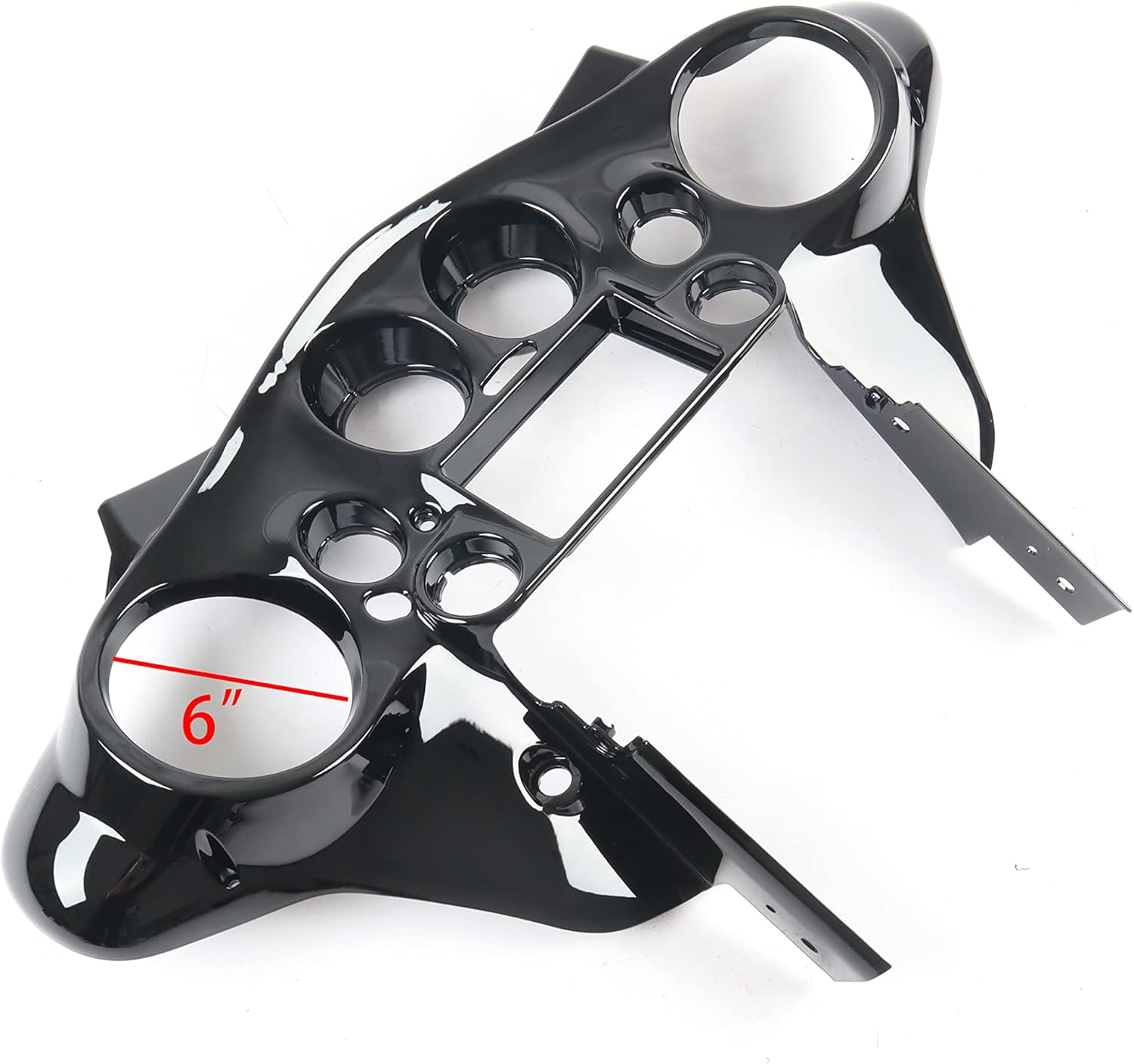 Kit de carenado interior doble DIN para carenado de murciélago compatible con Harley-Davidson Touring FLH 1998-2013 negro brillante