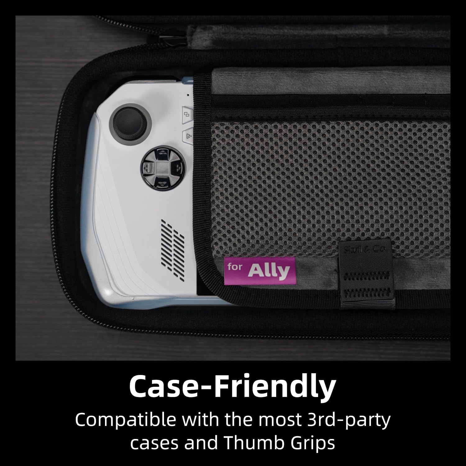 Skull & Co. GripCase para ROG ALLY, paquete GripCase Ally y funda de transporte delgada para ROG Ally