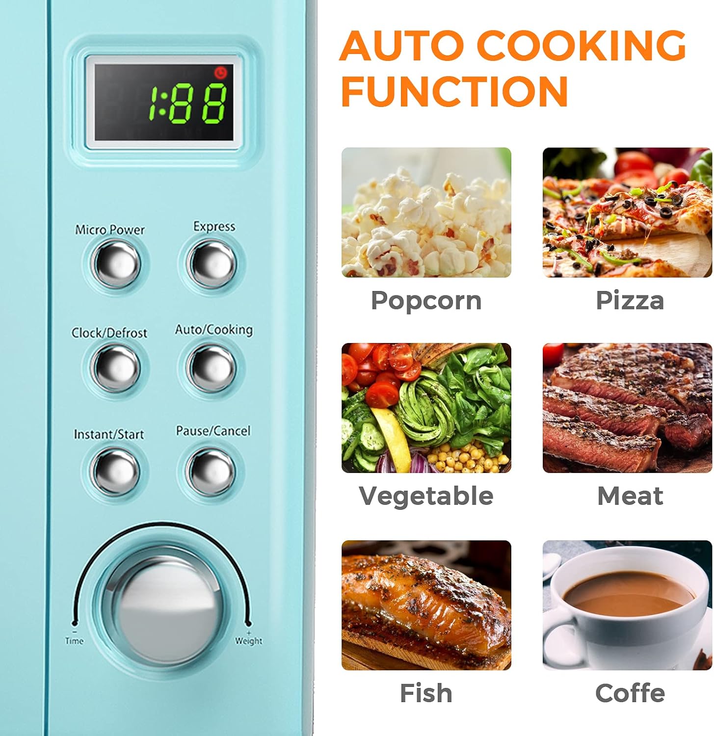 MAT EXPERT Horno microondas compacto de 0.7 pies cúbicos, temporizador digital y bloqueo para niños, microondas pequeño con plato giratorio de
