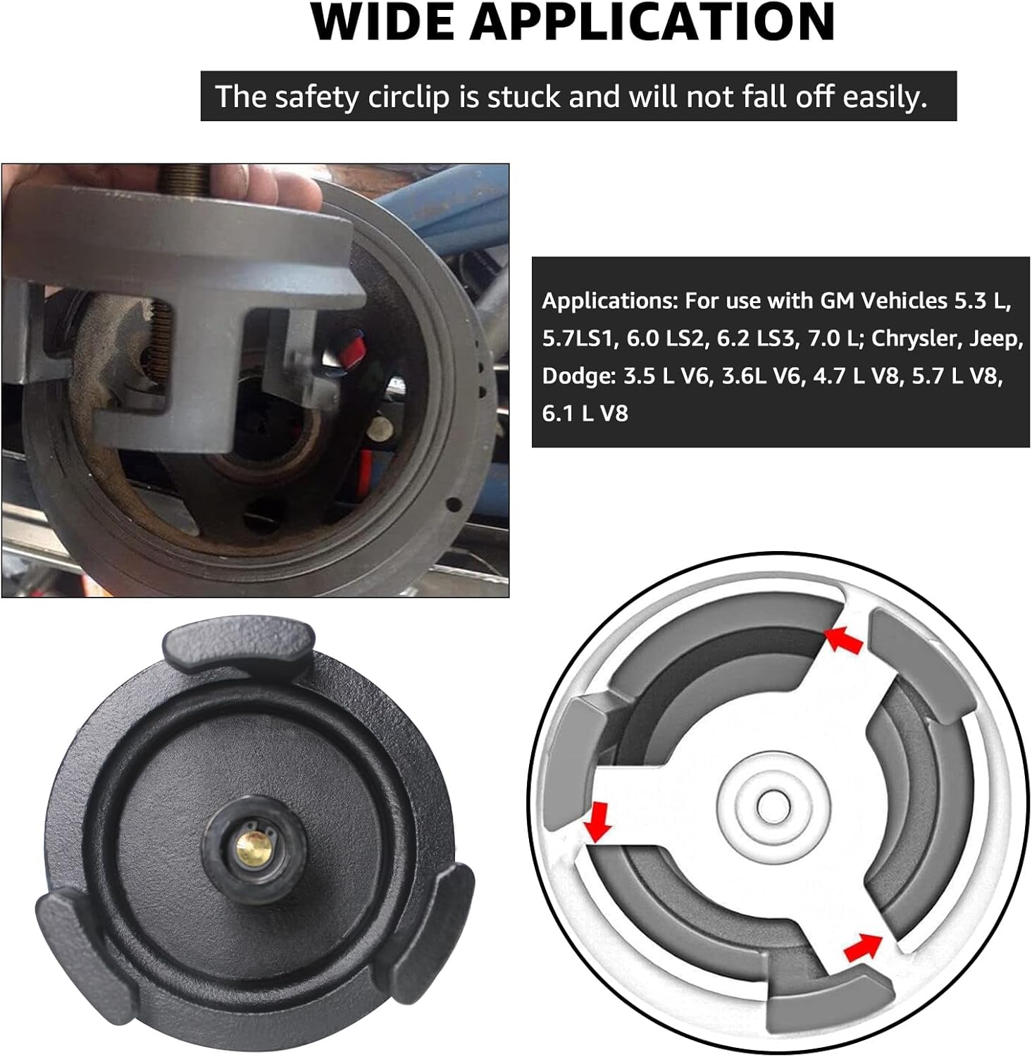 BESTOOL 25264 Extractor de equilibrador armónico para GM, extractor de polea de manivela LS para GM, Chrysler, Jeep, Dodge, elimina equilibradores