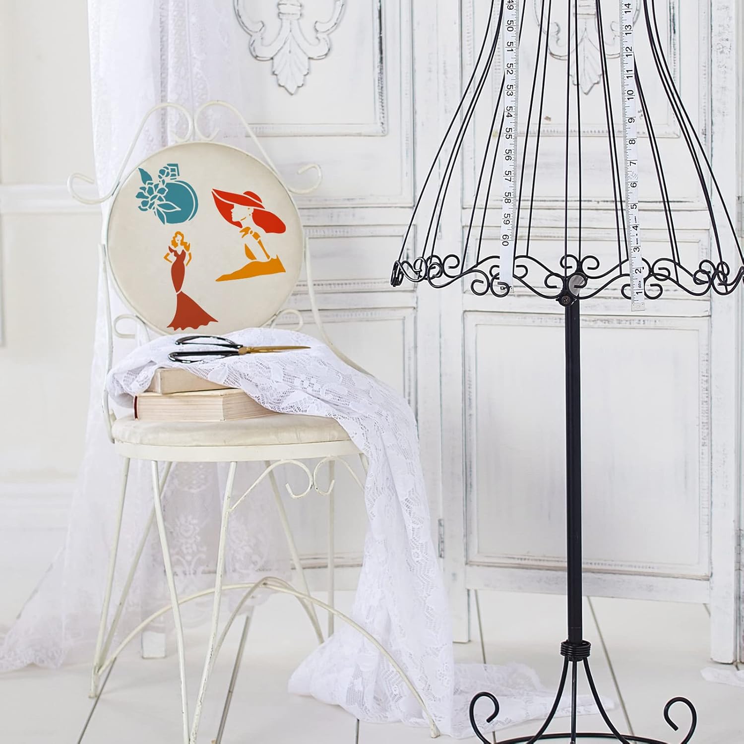 BENECREAT Plantilla de plástico de moda para mujer, vestido de perfume, plantilla de decoración de tacones altos, plantillas de pintura de dibujo