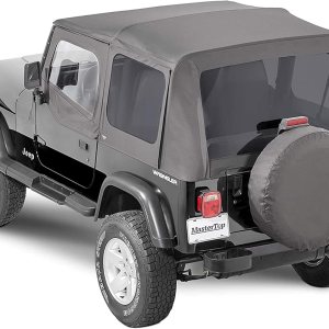 MasterTop Parte superior suave de repuesto en tela de vela de diamante negro  Se adapta a Jeep YJ Wrangler 1988-1995  Ventanas reemplazables MasterTop Parte superior suave de repuesto en tela de vela de diamante negro  Se adapta a Jeep YJ Wrangler 1988-1995  Ventanas reemplazables