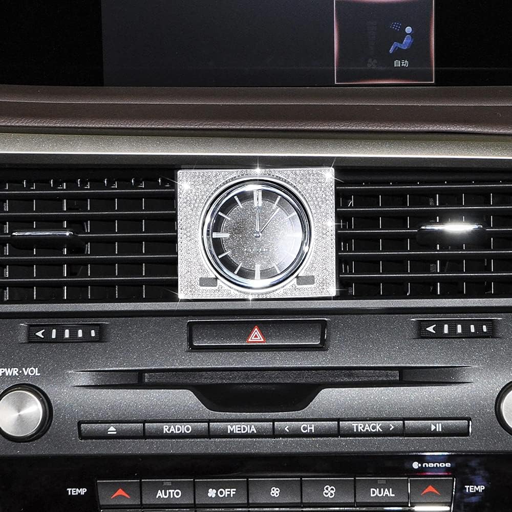 LECART Para Lexus Car Accessories RX 350 450h Hybrid Bling Clock Decor Cover Trim RX Pegatinas Metal Auto Interior Decoraciones para Mujeres Hombres