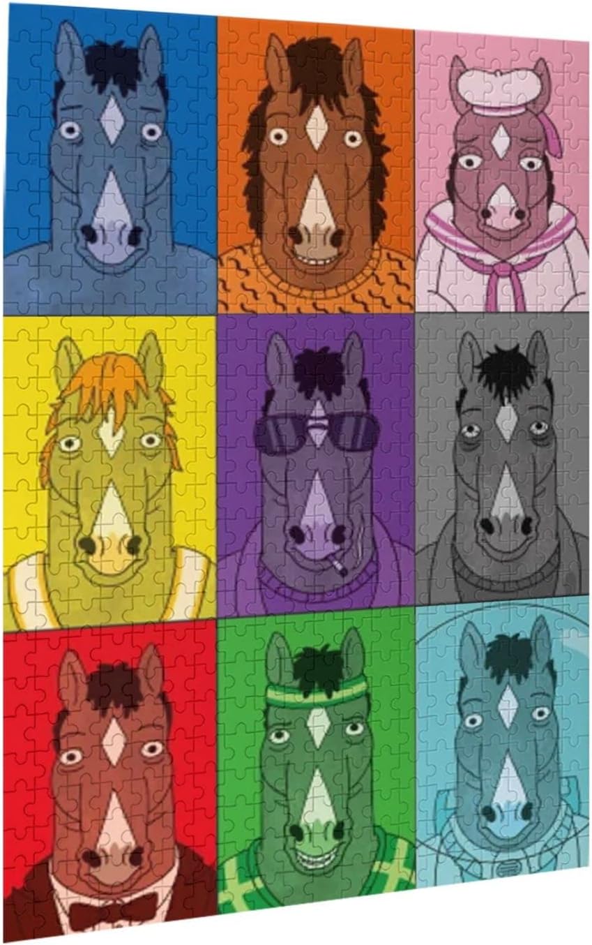 KOVOS BoJack Anime Horseman rompecabezas de 500 piezas de collage de madera de anime para adolescentes y adultos, juegos cerebrales, regalos de 20.4