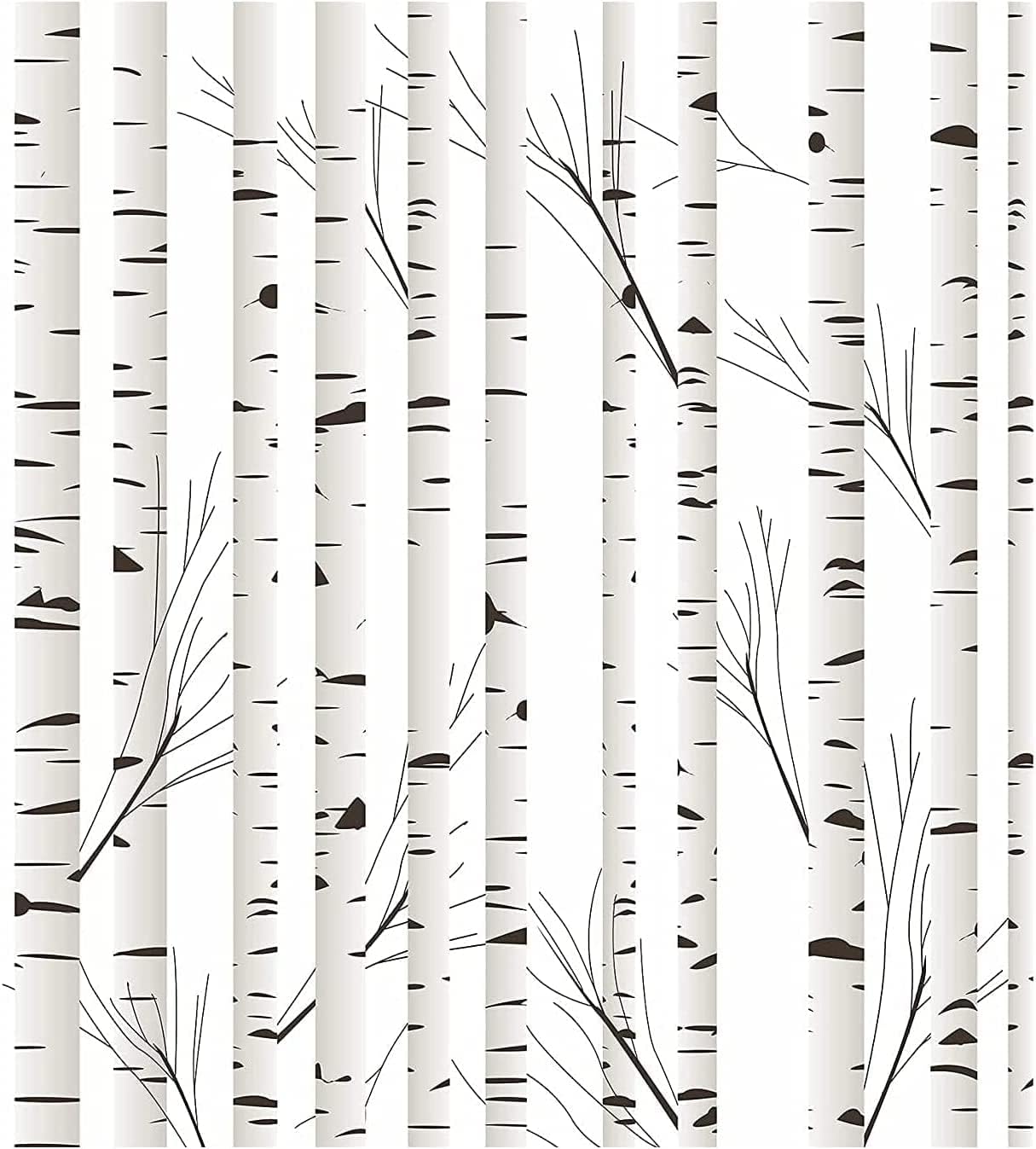 Blooming Wall Papel tapiz minimalista neutro de abedul autoadhesivo para decoración de pared (17.7 x 118 pulgadas)