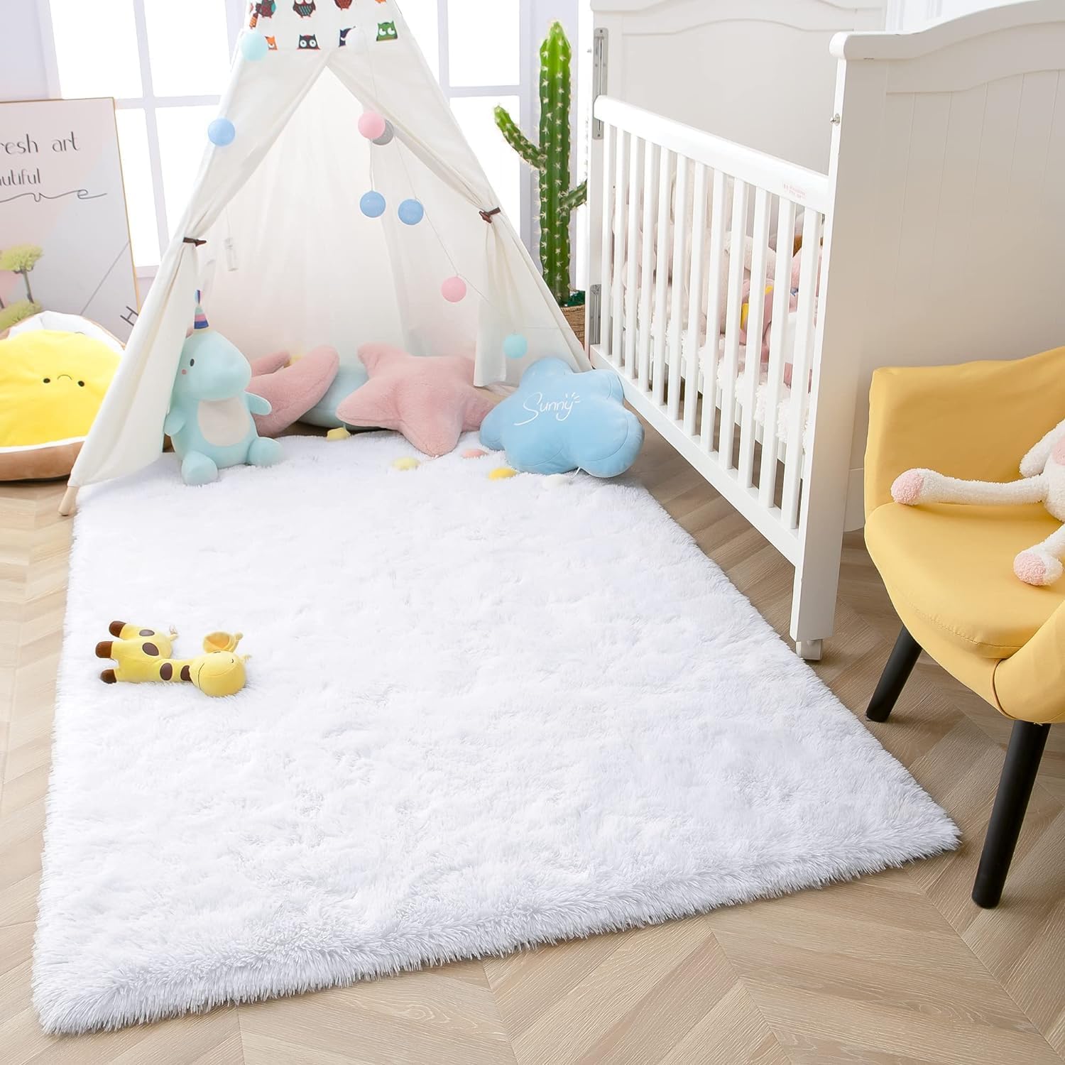 Rostyle – Alfombras suaves y esponjosas para el dormitorio, sala de estar, alfombras peludas, alfombra de Navidad para niñas, niños, alfombras