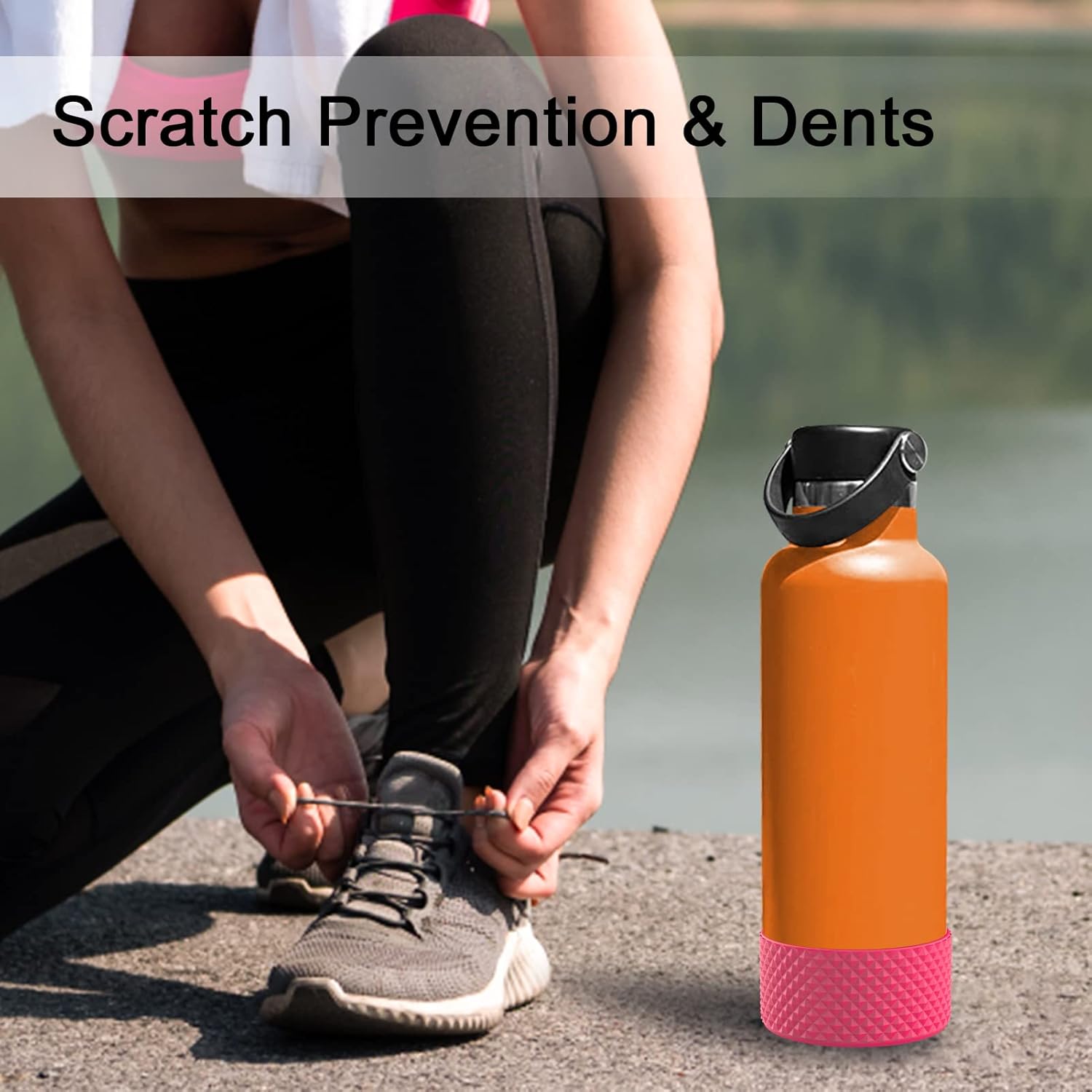 WUQID Bota para botella de agua, bota de silicona de diamante compatible con vaso Stanleyy de 20 a 40 onzas y botella Hydroo Flask de 12 a 24 onzas,