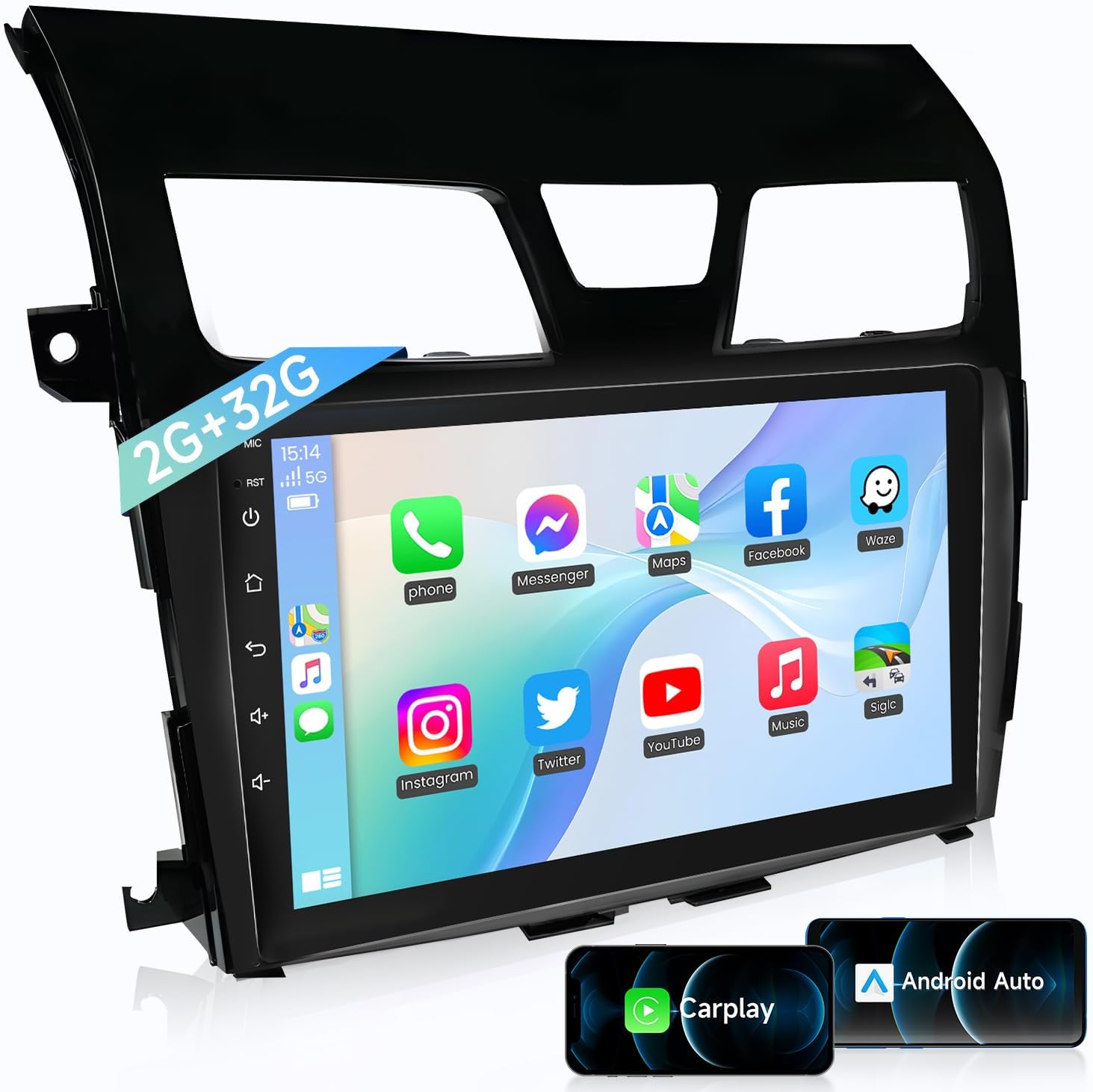 Radio estéreo para coche para Nissan Altima 2013 2014 2015 – CarPlay inalámbrico Android Auto 1280 * 800 10 ” pantalla táctil unidad principal con