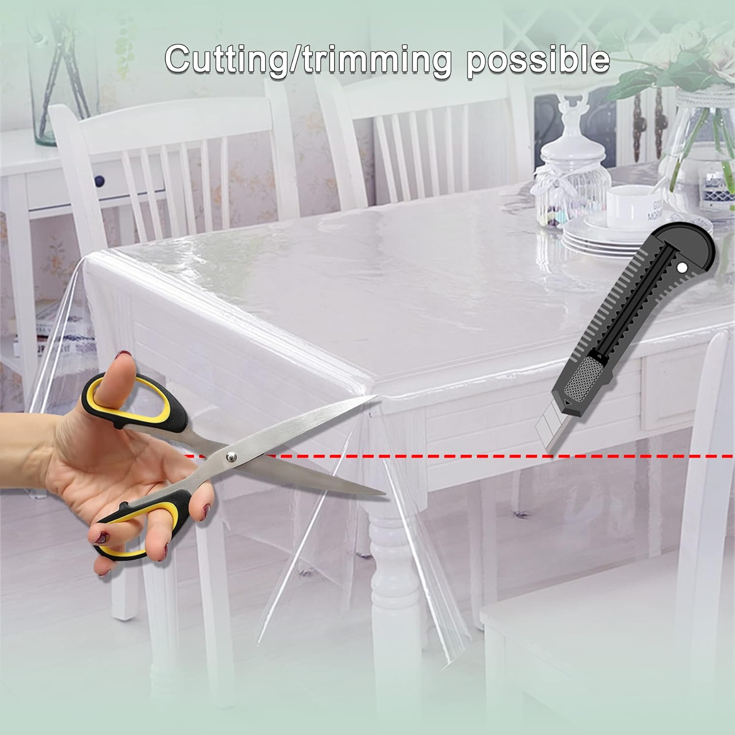 BHODA Rollo de plástico para mesa de 41.34 x 68.9 pulgadas, PVC lavable, impermeable, protector de escritorio, tamaño personalizado, compañero de