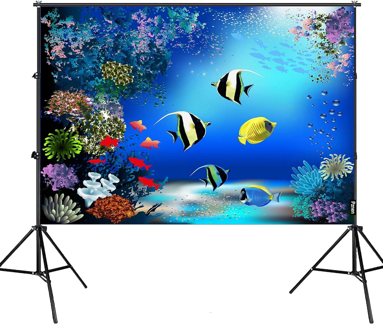 Pznen Maravillosos tapices del mundo submarino, tamaño grande, 80 x 60 pulgadas, peces coloridos, algas, plantas marinas, tapiz para dormitorio,
