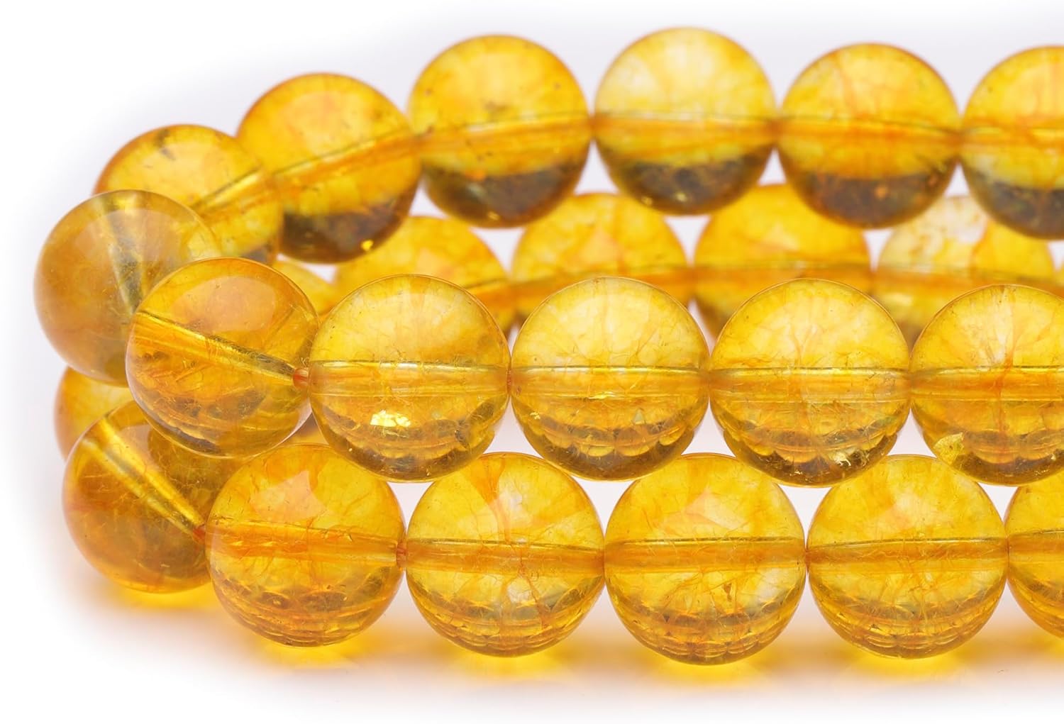 Youngbling Cuentas de cristal natural para la fabricación de joyas, cuentas redondas pulidas de citrino de 0.315 pulgadas (0.315 in), cuentas rojas