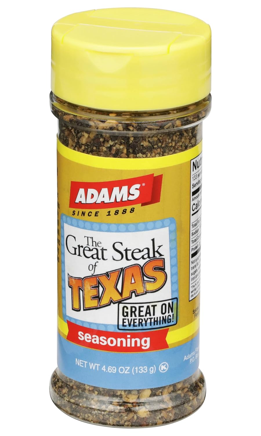 Adams Great Steak of Texas Seasoning, botella de 4.69 onzas (paquete de 1)