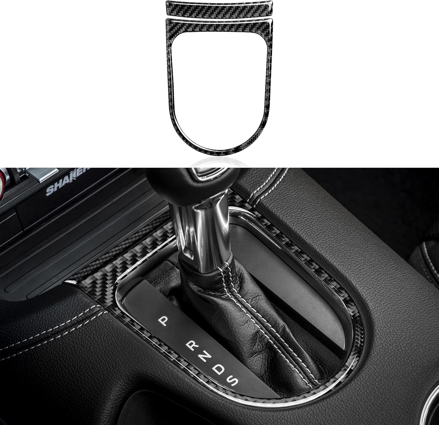Adhesivo de panel de engranajes de fibra de carbono para Ford Mustang 2015 2016 2017 2018 2019 2020 2021 2022 2023