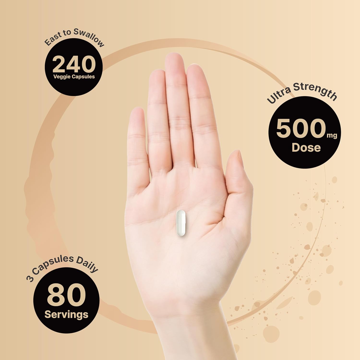 NatureBell Glicinato de magnesio 500 mg por porción  240 cápsulas vegetales, 100% quelado y purificado – Sin OMG y sin gluten