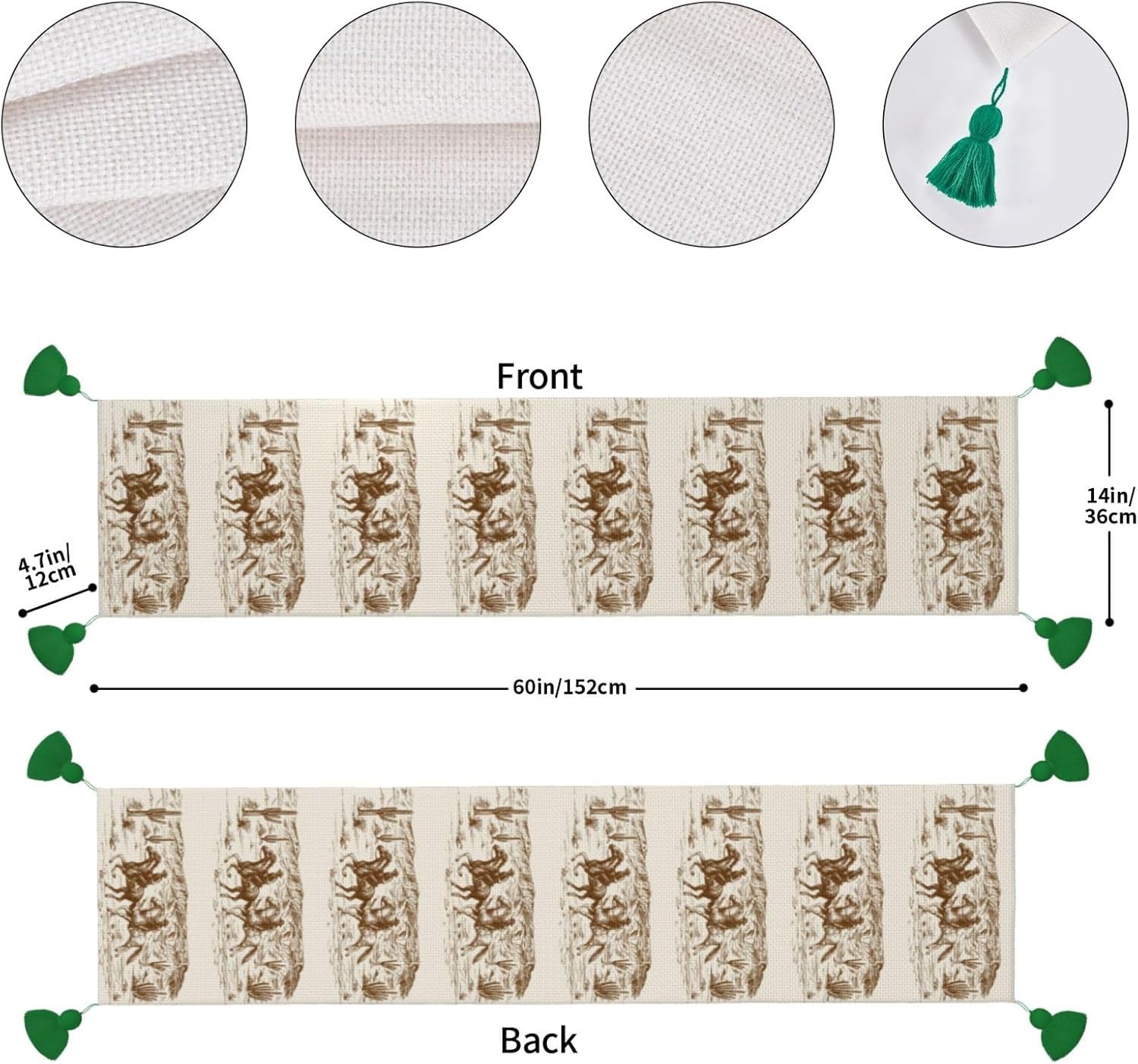 Camino de mesa de Navidad con diseño de vaquero de desierto, decoración de mesa de comedor, decoración de Navidad, decoración de interiores para el