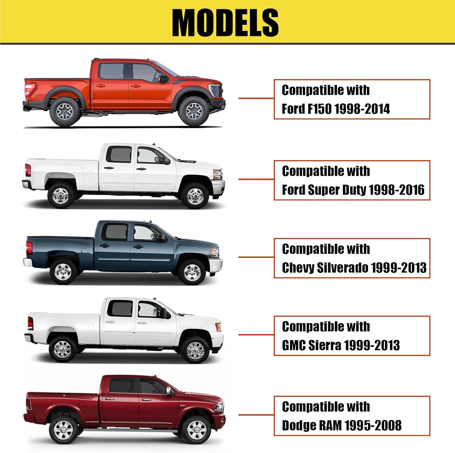 Anclajes de amarre retráctiles para pared lateral de caja de camioneta compatibles con F150 1998-2014, Ford Super Duty 1998-2016, Chevrolet