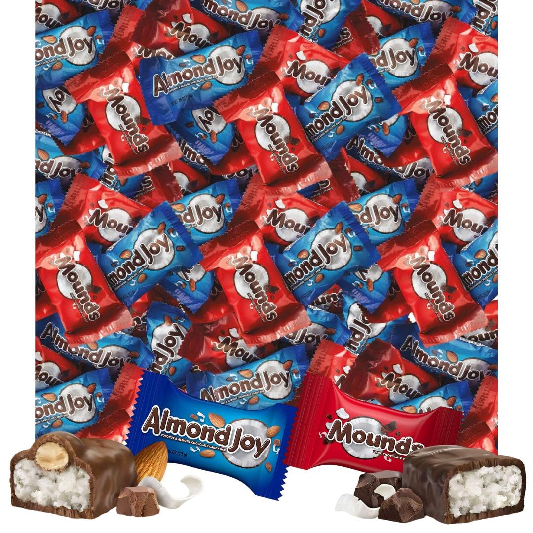 Hersheys Almond Joy & Mounds Surtido  Piezas envueltas individualmente  Paquete de fiesta a granel de chocolate con leche, almendras y montículos de