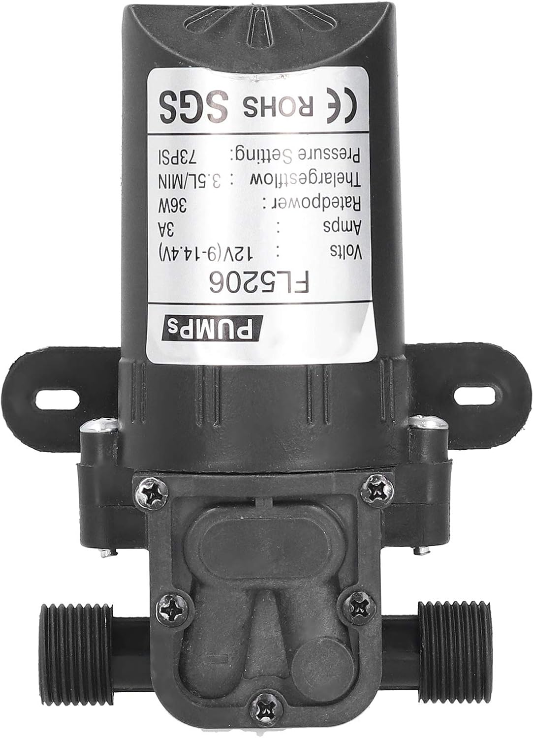 Bomba de diafragma micro automática de demanda de 12 pulgadas,Bomba autocebante 73PSI 12V 36W,Bomba de agua eléctrica del rociador 3.5LMIN