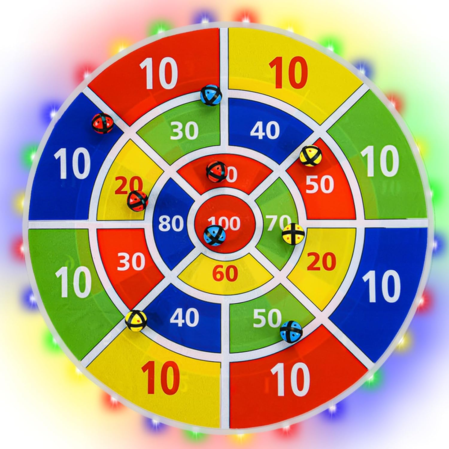 Tablero de dardos de 29 pulgadas con bolas para niños, regalos juguetes para niños de 8 a 12 años, juego de mesa de dardos con bolas adhesivas,