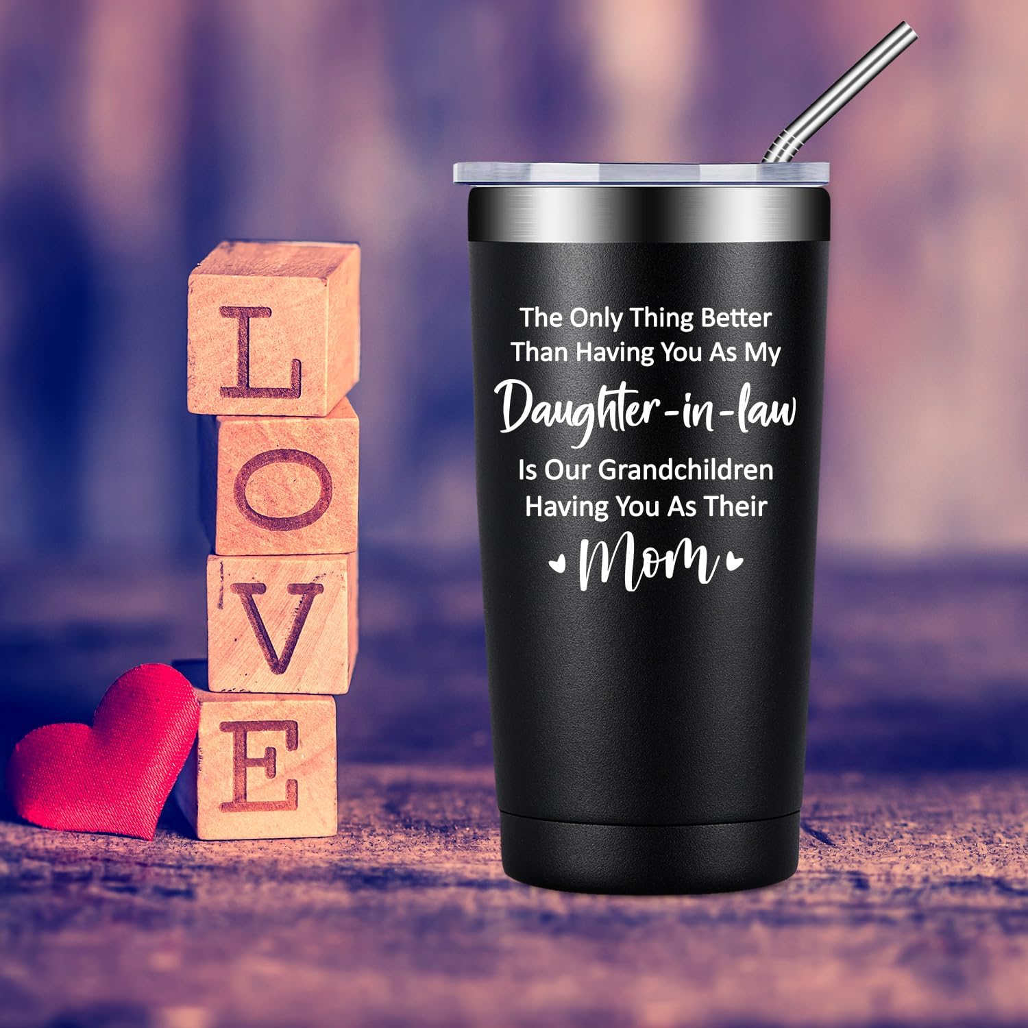 Fufandi Regalos para nuera  Regalos para nuera de suegra, regalos de Navidad para el día de la madre para nuera  Vaso para nuera, ideas de regalo