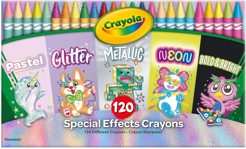 Crayola Crayones en colores especiales (120 quilates), suministros de arte para niños, regalos para niños y niñas Exclusivo de Tienda