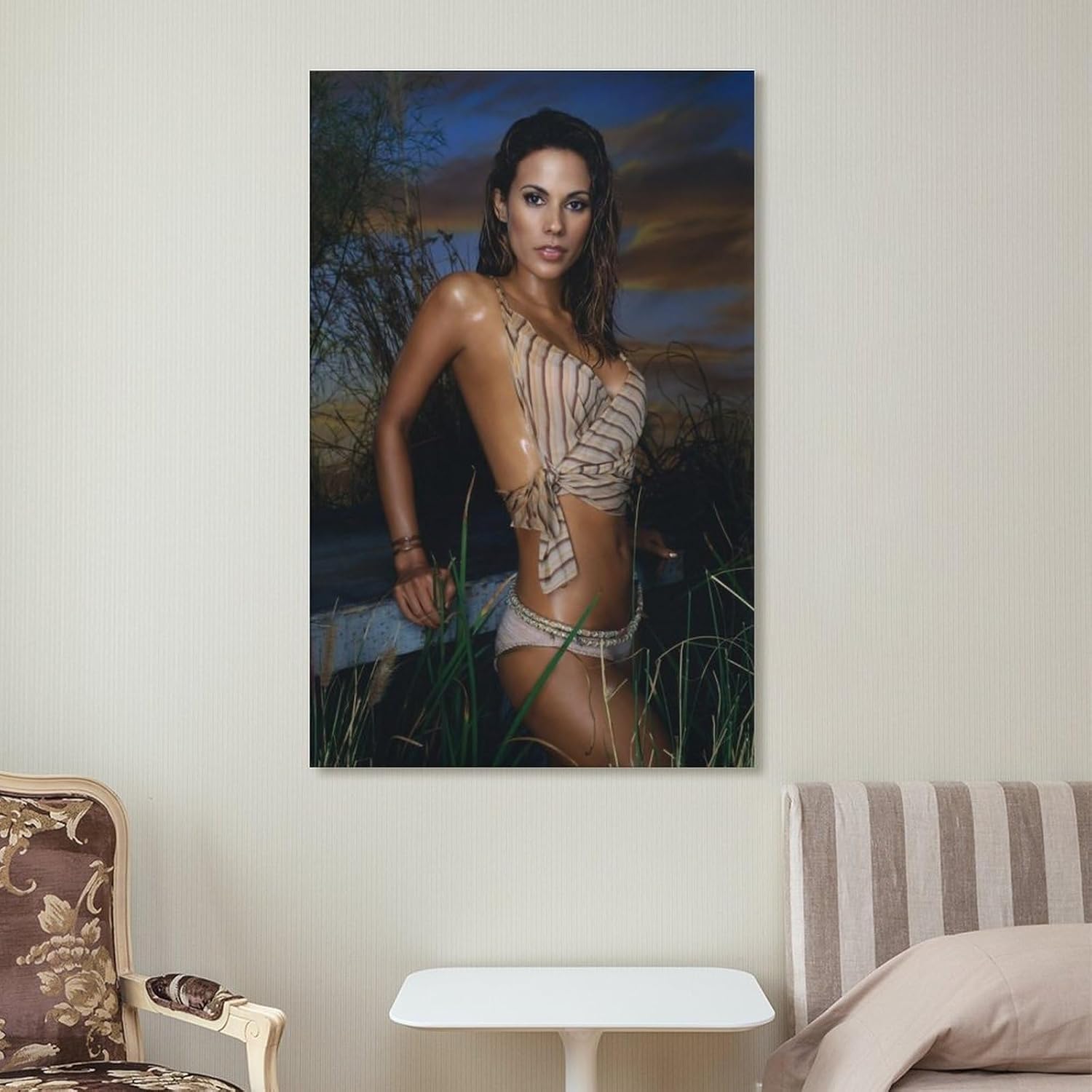 Póster artístico de Bonnie-Jill Laflin modelo caliente y sexy, pintura en lienzo, obras de arte, idea de regalo, estética, 08 x 12 pulgadas (7.9 x