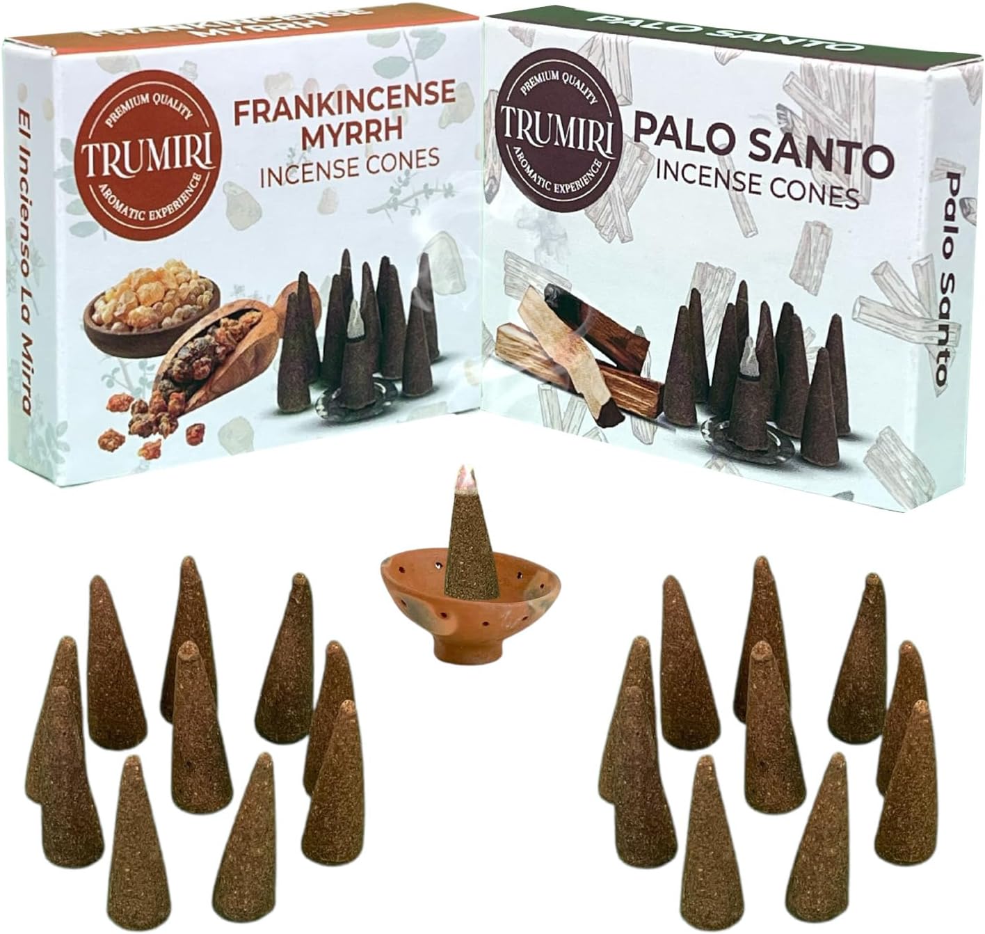Conos de incienso  Paquete combinado de 20 conos de incienso  10 mirras de incienso + 10 Palo Santo  Conos de insencia  Conos de incienso perfumados