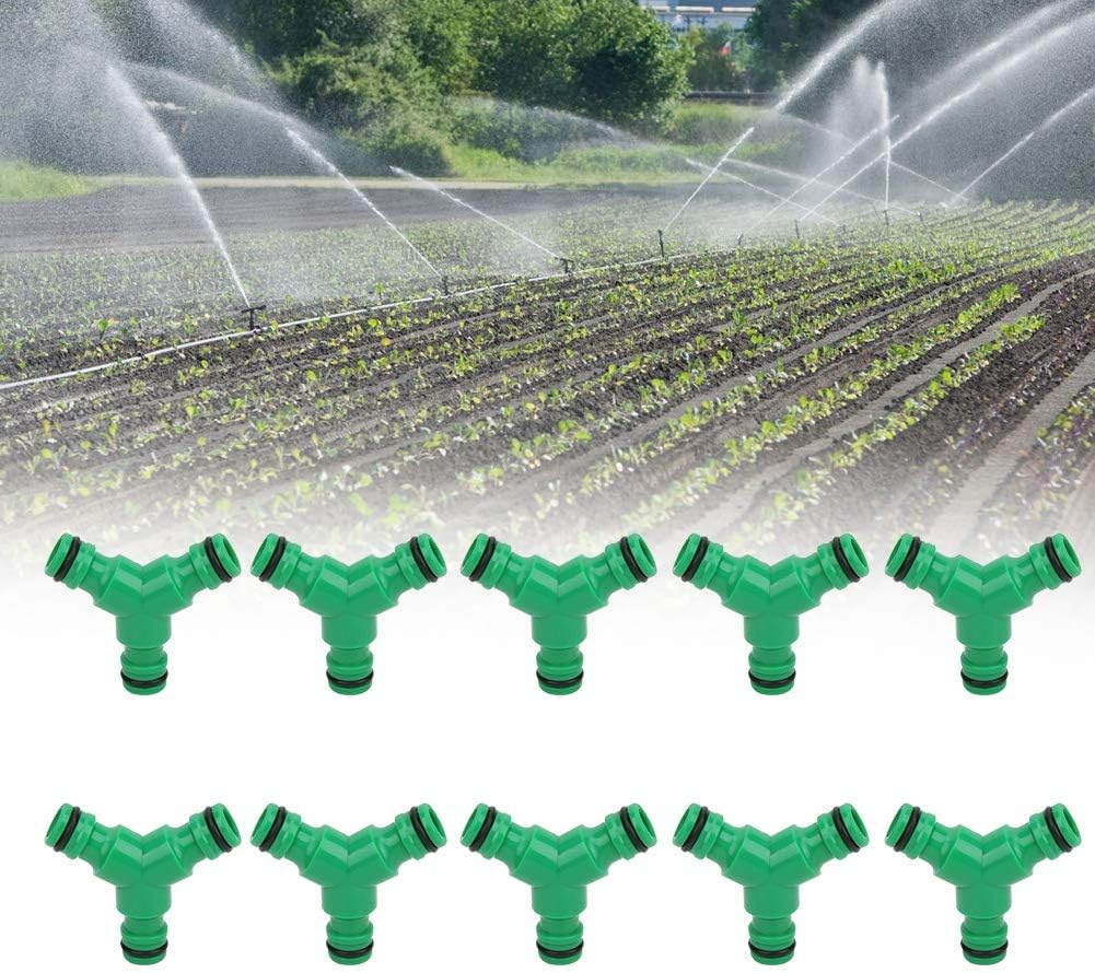 Fydun 10PCS 3 Way Coupling Water Hose Fitting Y Connector A Coupler for Garden Irrigation 10PCS 3 Way Coupling for Family