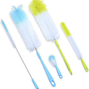 ANDALUS – Juego de 5 cepillos largos para botellas, limpiador de popotes y más, cepillos para botellas de agua, popotes, tapas, para botellas de ANDALUS – Juego de 5 cepillos largos para botellas, limpiador de popotes y más, cepillos para botellas de agua, popotes, tapas, para botellas de