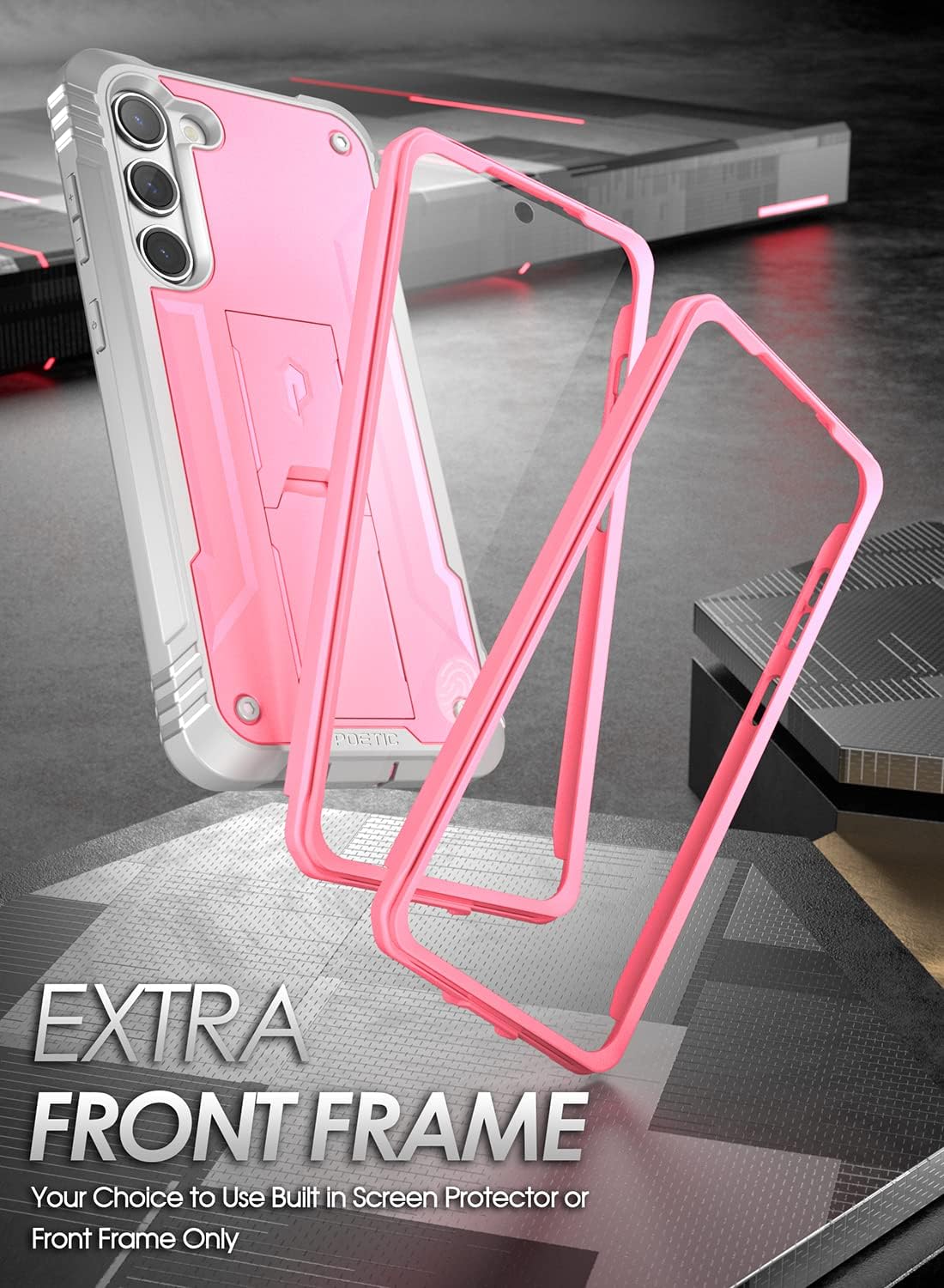 Poetic Revolution – Funda para Samsung Galaxy S23+ Plus 5G de 6.7 pulgadas (2023), protector de pantalla integrado que funciona con identificación