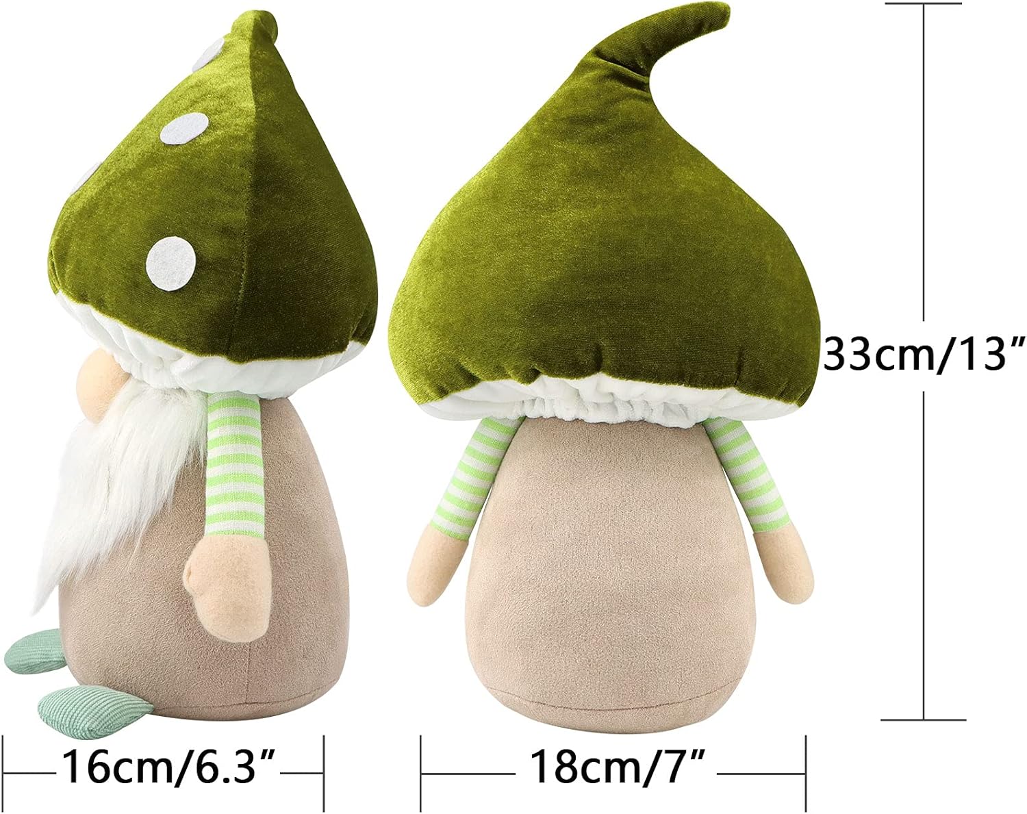 Gehydy Peluche de gnomo de hongo, gran decoración de primavera, Pascua, regalo hecho a mano, Tomte escandinavo relleno para el hogar, cocina,