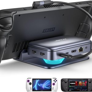 JSAUX Estación de acoplamiento compatible con Steam Deck ROG Ally portÔtil, base de Steam Deck 10 en 1 con HDMI 4K, 100 W PD, USB 3.0, LAN de 1000 JSAUX Estación de acoplamiento compatible con Steam Deck ROG Ally portÔtil, base de Steam Deck 10 en 1 con HDMI 4K, 100 W PD, USB 3.0, LAN de 1000