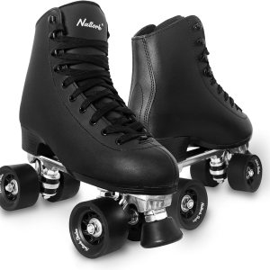 Patines de ruedas para mujer con piel sintética de doble fila, patines de doble fila, unisex para adultos, para interiores y exteriores, con frenado Patines de ruedas para mujer con piel sintética de doble fila, patines de doble fila, unisex para adultos, para interiores y exteriores, con frenado